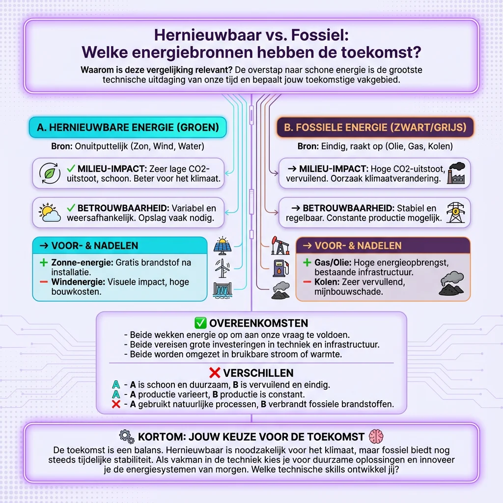 Hernieuwbare vs fossiele energie